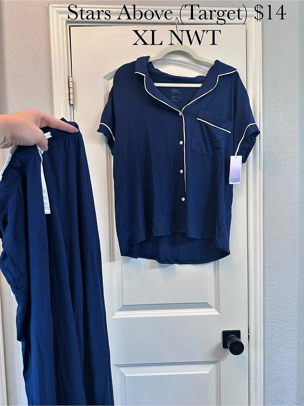 Stars Above Short Sleeve Pajama Set Blue Pajama Set Size XL NWT
